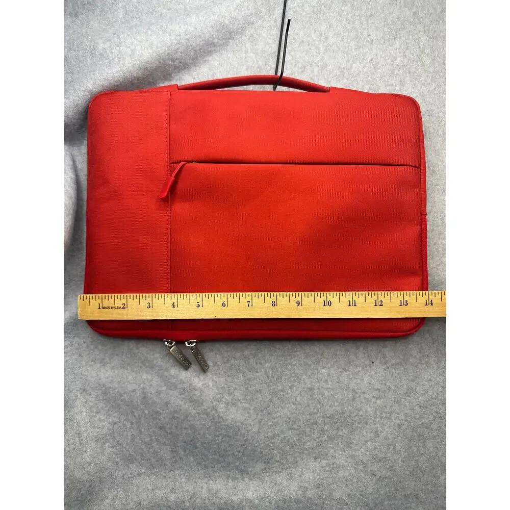 Mosiso Laptop Sleeve Bag Padded Zipper Pocket Red Tech